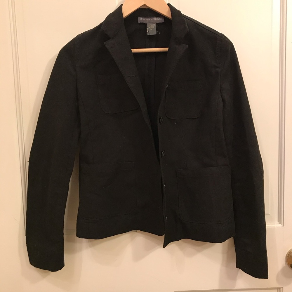 Vintage 2000s Banana Republic Black Cotton Blazer